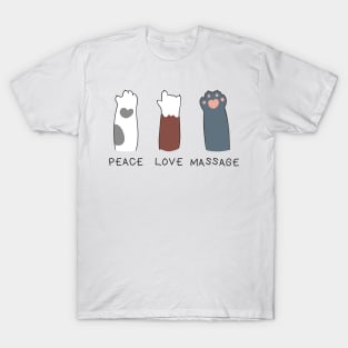 Massage Therapist, Peace Love Massage Funny Cats T-Shirt